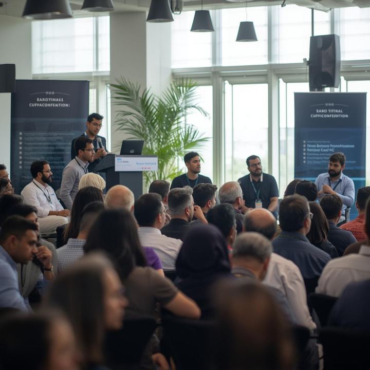 An audience seated at a conference session